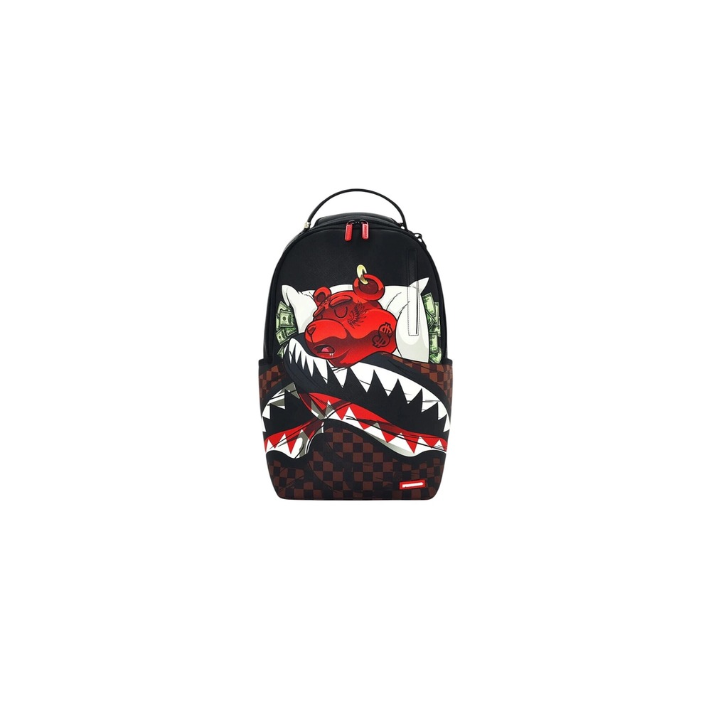 Sprayground Diablo O Sleep Bear Limited Ed Backpack Black Brown Checkered